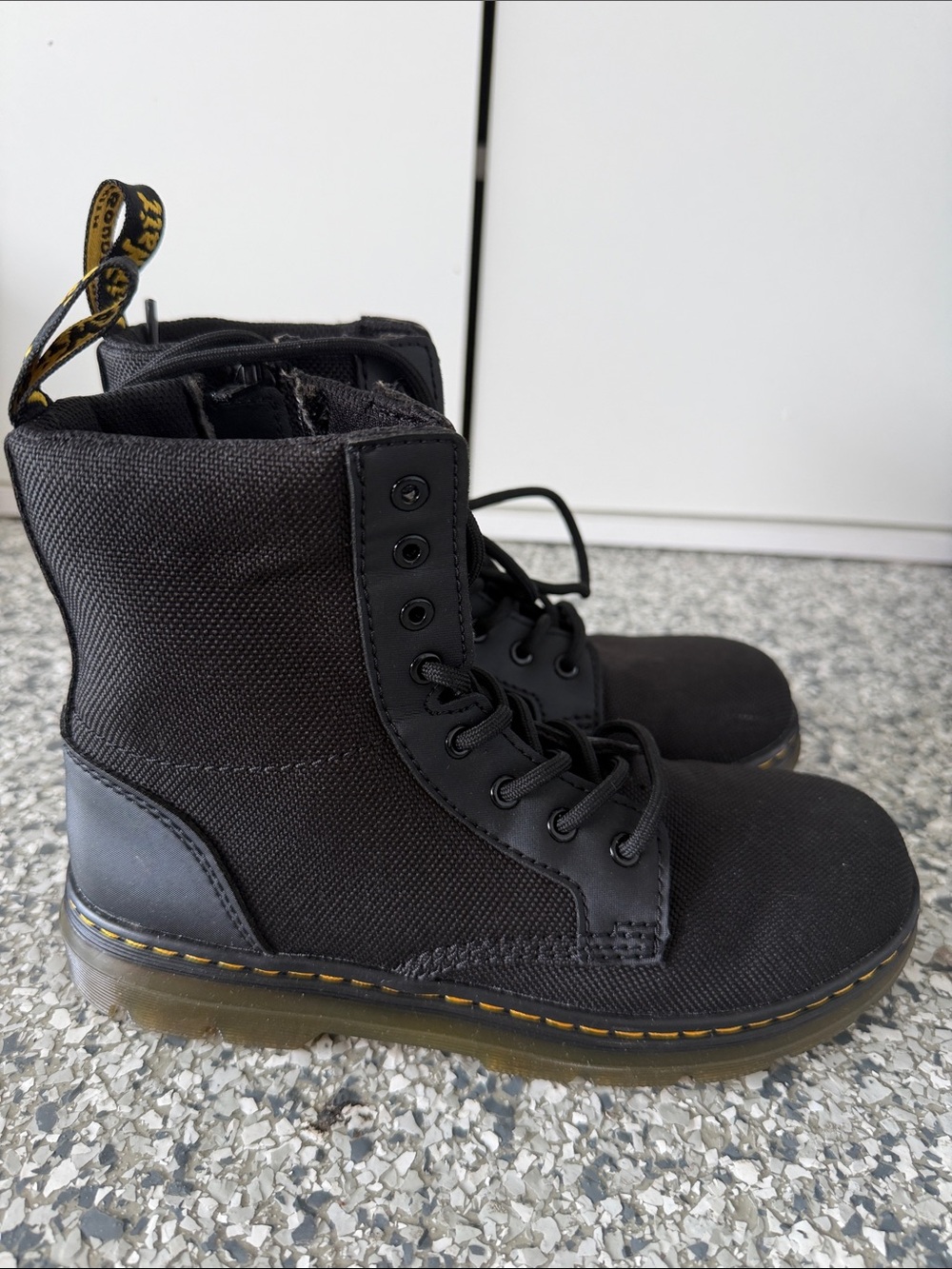 Dr. Martens Kids Black Lace-Up Combat Boots
